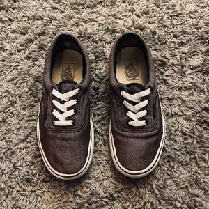 gray and black Vans